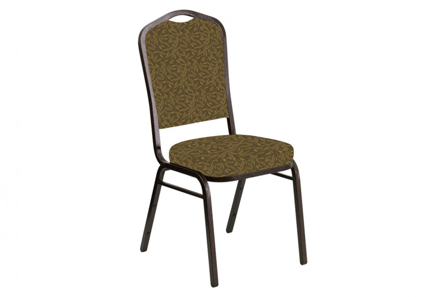 BLNK™ Crown Back Banquet Chair in Jasmine with Gold Vein Frame - Khaki