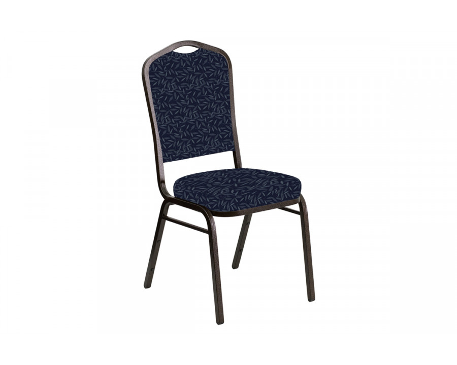 BLNK Crown Back Banquet Chair in Jasmine with Gold Vein Frame - Tartan Blue