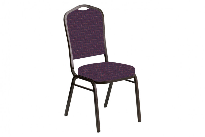 BLNK™ Crown Back Banquet Chair in Jewel with Gold Vein Frame - Aubergine