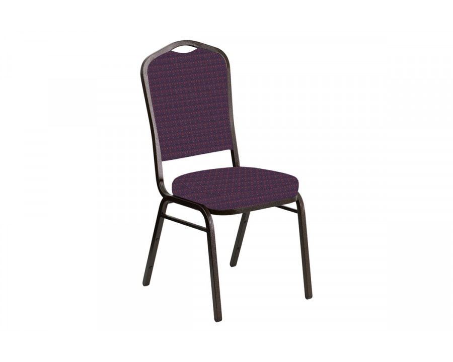 BLNK Crown Back Banquet Chair in Jewel with Gold Vein Frame - Aubergine