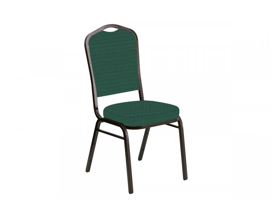 BLNK Crown Back Banquet Chair in Jewel with Gold Vein Frame - Emerald