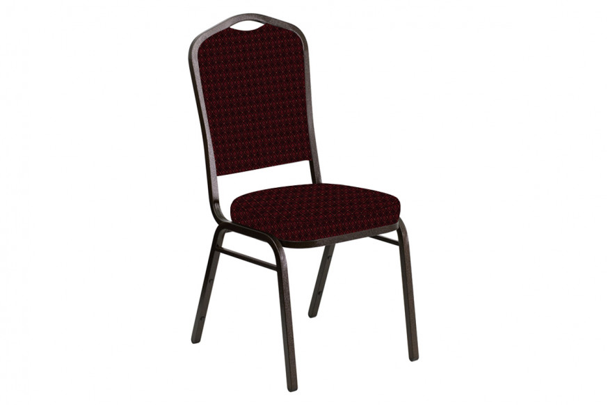 BLNK™ Crown Back Banquet Chair in Jewel with Gold Vein Frame - Garnet