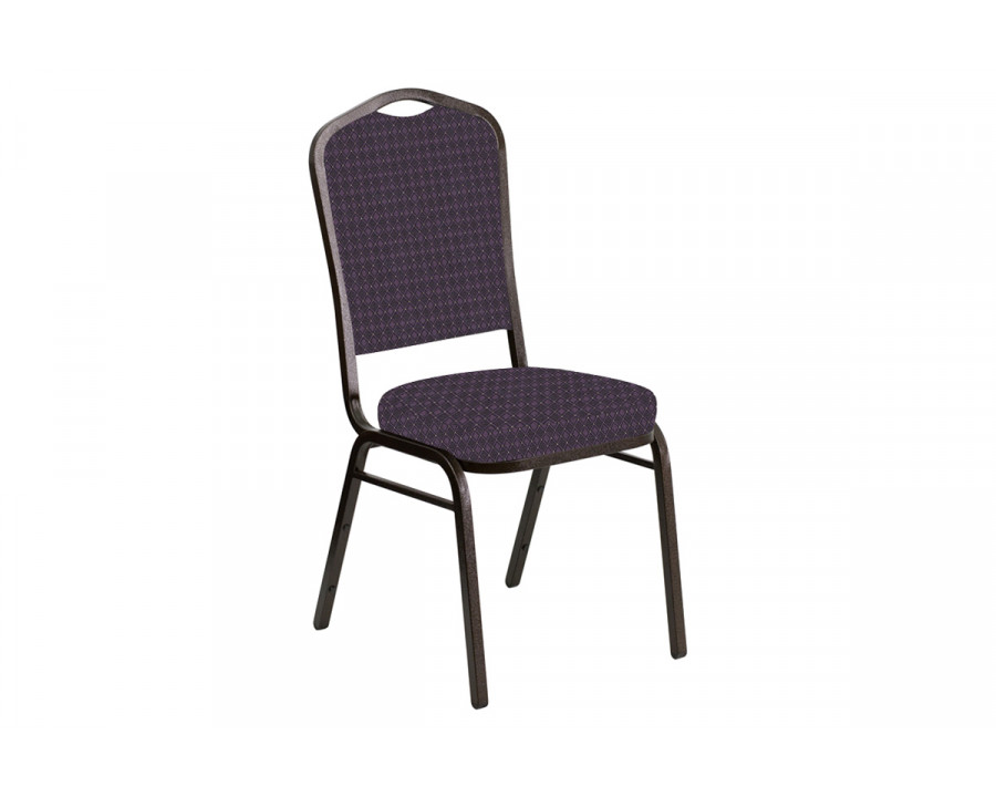 BLNK Crown Back Banquet Chair in Jewel with Gold Vein Frame - Purple