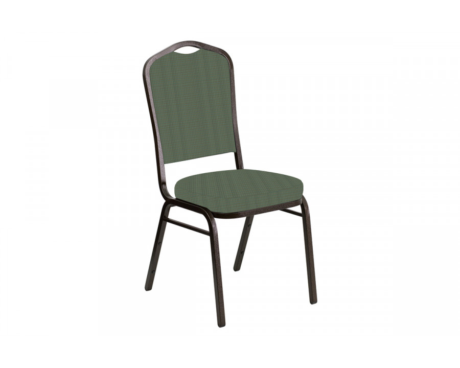 BLNK Crown Back Banquet Chair in Mainframe with Gold Vein Frame - Avocado