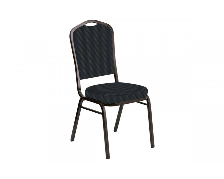 BLNK Crown Back Banquet Chair in Mainframe with Gold Vein Frame - Bay Blue