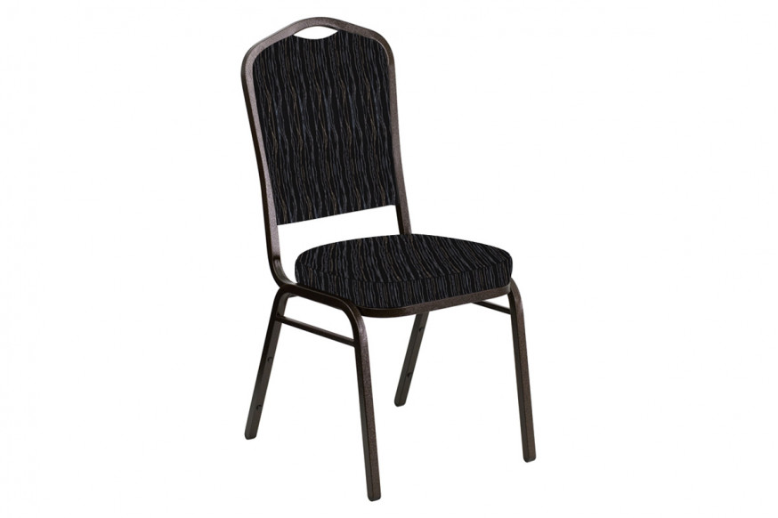 BLNK™ Crown Back Banquet Chair in Mystery with Gold Vein Frame - Ebony