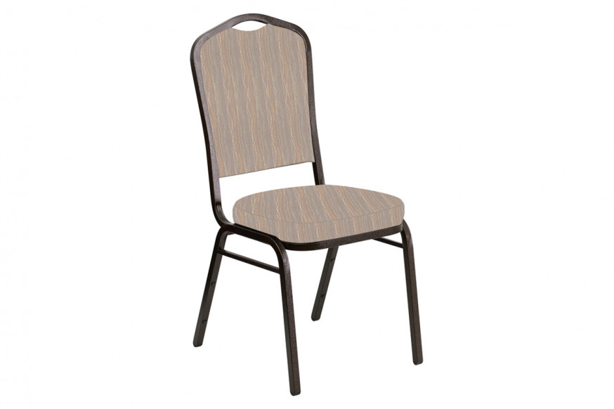 BLNK™ Crown Back Banquet Chair in Mystery with Gold Vein Frame - Fossil