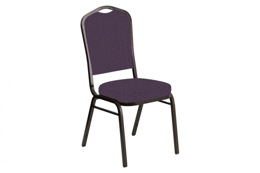 BLNK™ Crown Back Banquet Chair in Old World with Gold Vein Frame - Purple