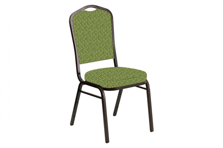 BLNK™ Crown Back Banquet Chair in Optik with Gold Vein Frame - Olive