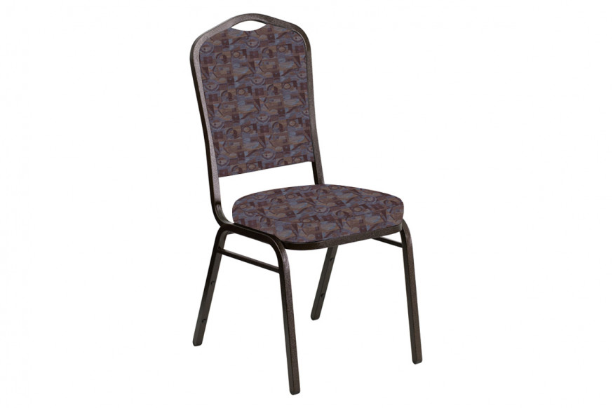 BLNK™ Crown Back Banquet Chair in Perplex with Gold Vein Frame - Azure