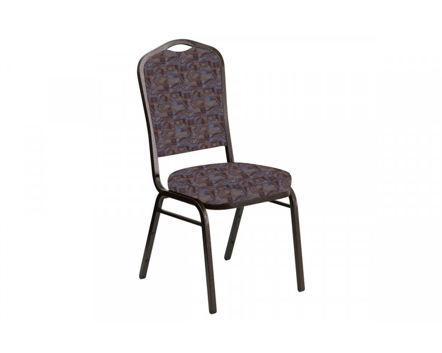 BLNK Crown Back Banquet Chair in Perplex with Gold Vein Frame - Azure