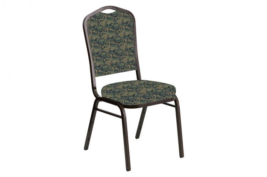 BLNK™ Crown Back Banquet Chair in Perplex with Gold Vein Frame - Clover