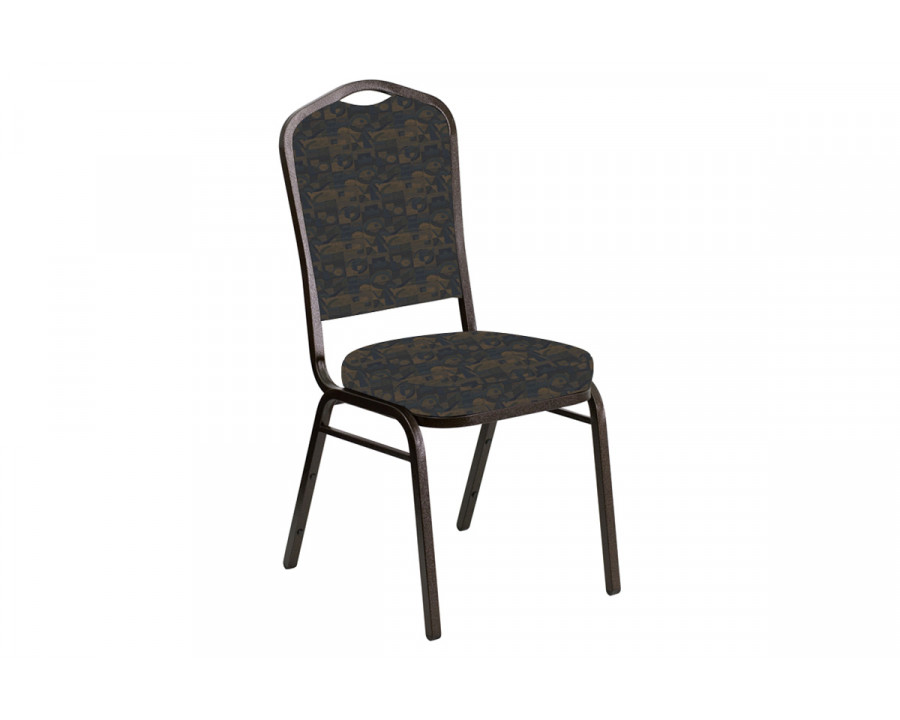 BLNK Crown Back Banquet Chair in Perplex with Gold Vein Frame - Cobalt