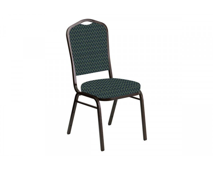 BLNK Crown Back Banquet Chair in Rapture with Gold Vein Frame - Midnight