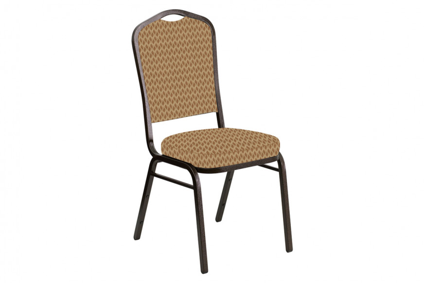 BLNK™ Crown Back Banquet Chair in Rapture with Gold Vein Frame - Terracotta