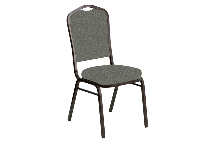 BLNK™ Crown Back Banquet Chair in Ribbons with Gold Vein Frame - Heather