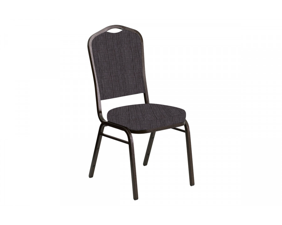 BLNK Crown Back Banquet Chair in Sammie with Gold Vein Frame - Joe Chocolate