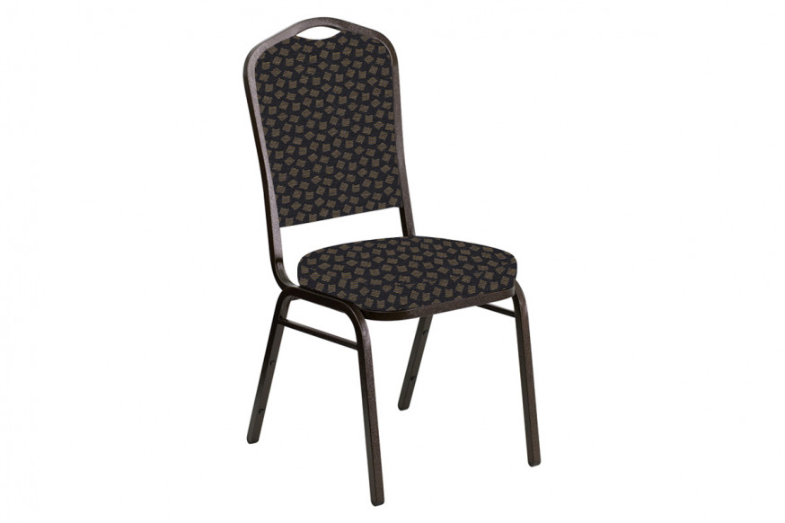 BLNK™ Crown Back Banquet Chair in Scatter with Gold Vein Frame - Pepper