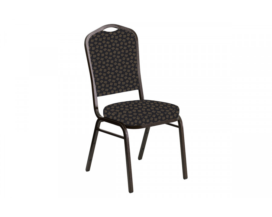 BLNK Crown Back Banquet Chair in Scatter with Gold Vein Frame - Pepper