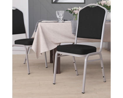 BLNK HERCULES Series Fabric Crown Back Stacking Banquet Chair with Silver Frame