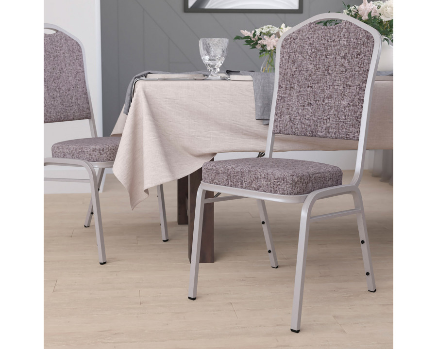 BLNK HERCULES Series Fabric Crown Back Stacking Banquet Chair with Silver Frame