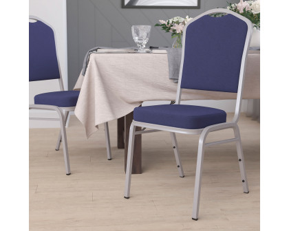 BLNK HERCULES Series Fabric Crown Back Stacking Banquet Chair with Silver Frame