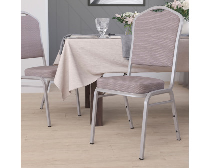 BLNK HERCULES Series Fabric Crown Back Stacking Banquet Chair with Silver Frame