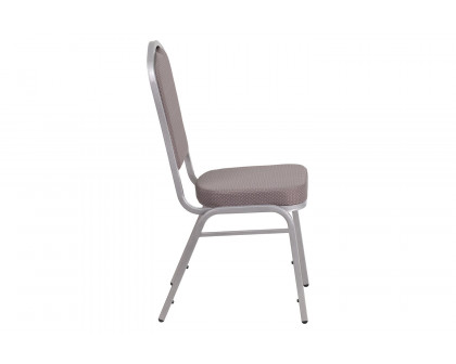 BLNK™ HERCULES Series Fabric Crown Back Stacking Banquet Chair with Silver Frame - Gray