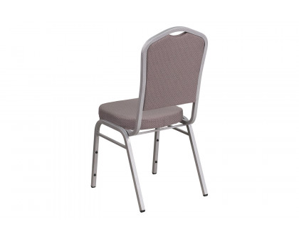 BLNK™ HERCULES Series Fabric Crown Back Stacking Banquet Chair with Silver Frame - Gray