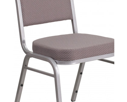 BLNK™ HERCULES Series Fabric Crown Back Stacking Banquet Chair with Silver Frame - Gray