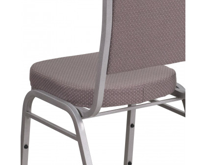 BLNK™ HERCULES Series Fabric Crown Back Stacking Banquet Chair with Silver Frame - Gray