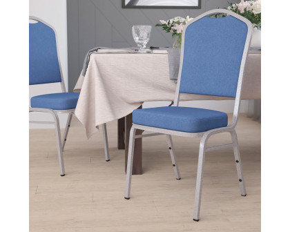 BLNK HERCULES Series Fabric Crown Back Stacking Banquet Chair with Silver Frame