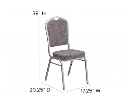 BLNK™ HERCULES Series Fabric Crown Back Stacking Banquet Chair with Silver Frame - Blue