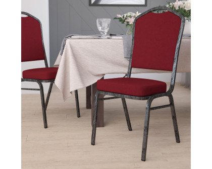 BLNK HERCULES Series Fabric Crown Back Stacking Banquet Chair with Silver Vein Frame