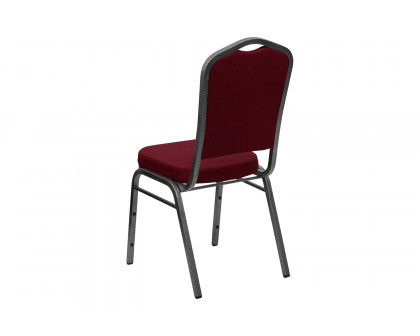 BLNK™ HERCULES Series Fabric Crown Back Stacking Banquet Chair with Silver Vein Frame - Burgundy