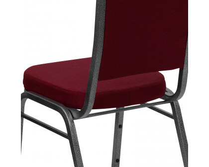 BLNK™ HERCULES Series Fabric Crown Back Stacking Banquet Chair with Silver Vein Frame - Burgundy