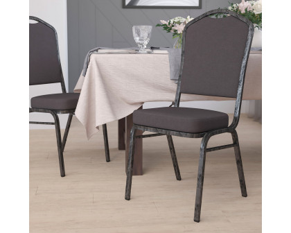 BLNK HERCULES Series Fabric Crown Back Stacking Banquet Chair with Silver Vein Frame