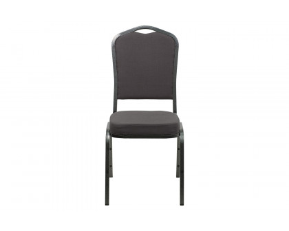 BLNK™ HERCULES Series Fabric Crown Back Stacking Banquet Chair with Silver Vein Frame - Gray