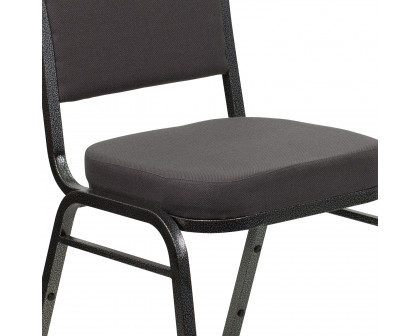 BLNK™ HERCULES Series Fabric Crown Back Stacking Banquet Chair with Silver Vein Frame - Gray