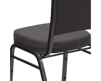 BLNK™ HERCULES Series Fabric Crown Back Stacking Banquet Chair with Silver Vein Frame - Gray