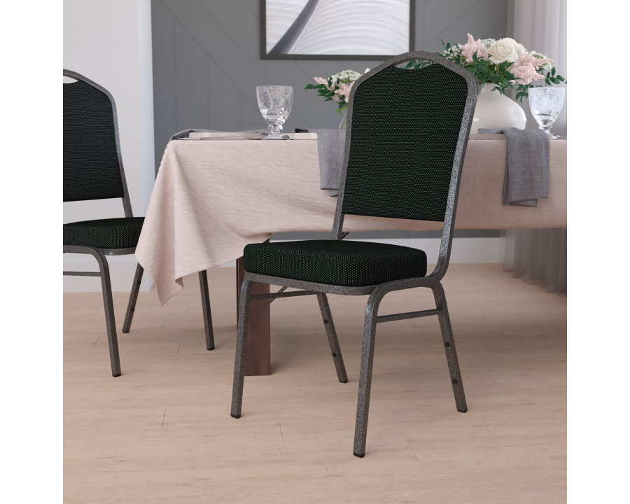 BLNK HERCULES Series Fabric Crown Back Stacking Banquet Chair with Silver Vein Frame