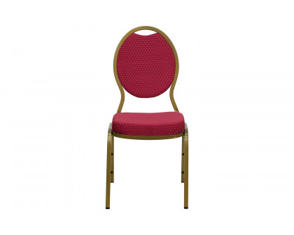 BLNK HERCULES Series Fabric Teardrop Back Stacking Banquet Chair - Red