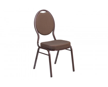 BLNK HERCULES Series Fabric Teardrop Back Stacking Banquet Chair - Brown