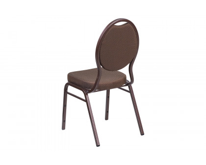 BLNK HERCULES Series Fabric Teardrop Back Stacking Banquet Chair - Brown