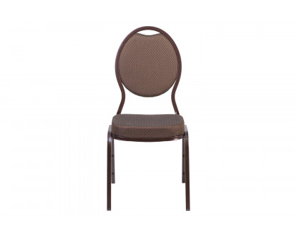 BLNK HERCULES Series Fabric Teardrop Back Stacking Banquet Chair - Brown