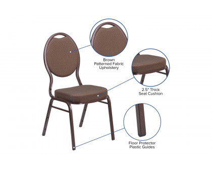 BLNK HERCULES Series Fabric Teardrop Back Stacking Banquet Chair - Brown