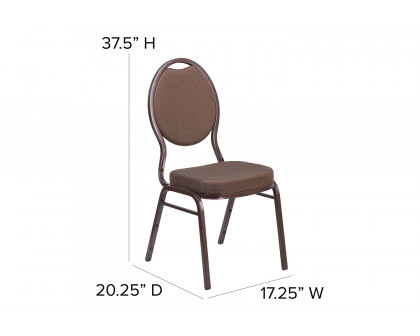 BLNK HERCULES Series Fabric Teardrop Back Stacking Banquet Chair - Brown