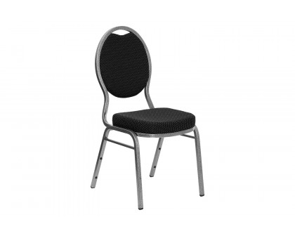 BLNK HERCULES Series Fabric Teardrop Back Stacking Banquet Chair - Black