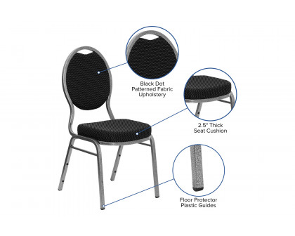 BLNK HERCULES Series Fabric Teardrop Back Stacking Banquet Chair - Black