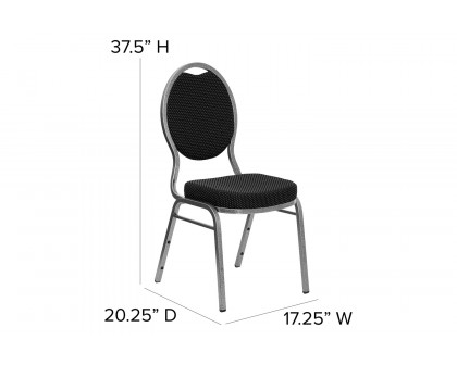 BLNK HERCULES Series Fabric Teardrop Back Stacking Banquet Chair - Black